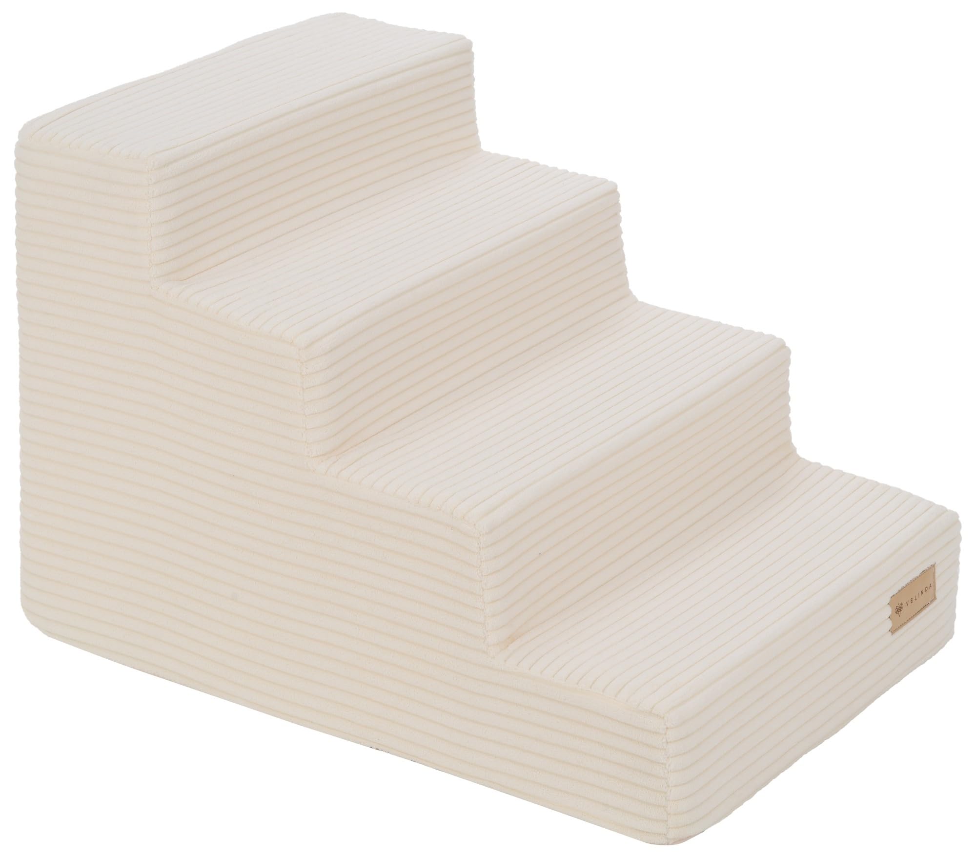 Scaletta scale 4 gradini cane gatto animali domestici velluto a coste leggera (colore: crema)