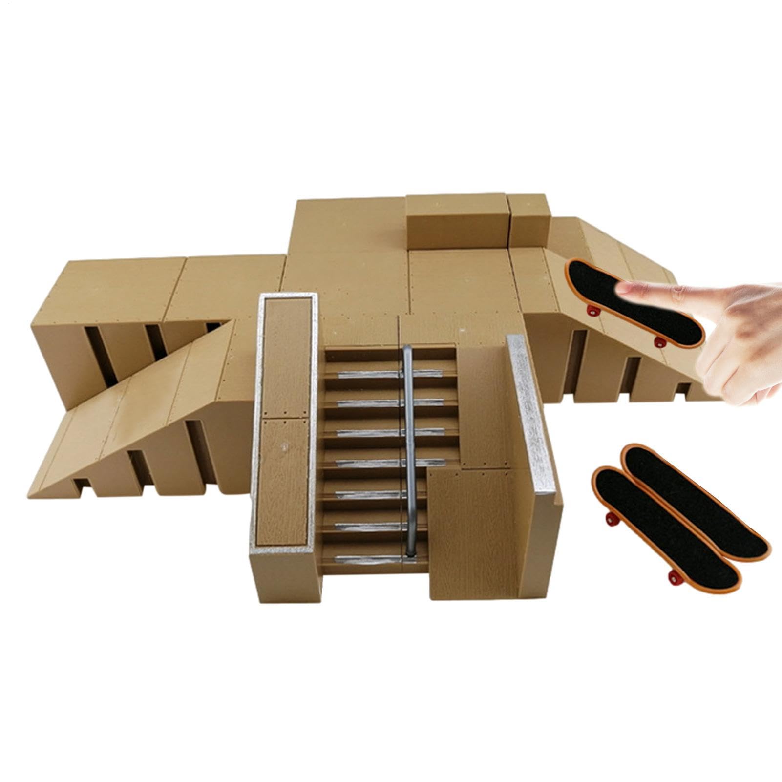 Mini planche de Skate Park, ensemble de rampe de touche, jouet d'entraînement avec plusieurs modèles, accessoire de skateboard à doigts, kit de loisirs avec assemblage facile, aire de jeu de skateboar