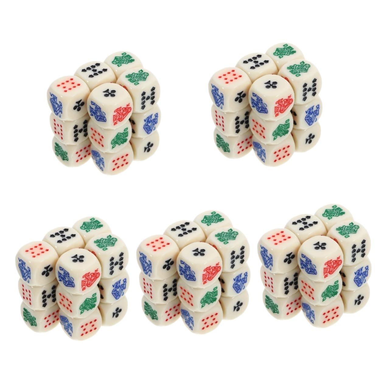 KOMBIUDA 75pièces Dés Acrylique pour Jeux De Poker Espagnols Accessoires De Fête Amusants Dés à Jouer Jeu Portable pour Bar Et