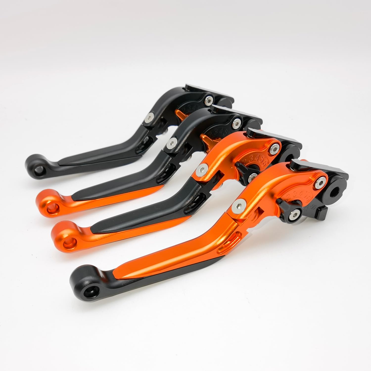 Compatibile con KTM 1090 Adventure/R 2017-2019 | Adventure 1050 2016 | 690 Duke/SMC/SMCR 2014-2021 | 690 Enduro R 14-20 leva frizione freno leve regolabili estensibili CNC (arancione nero `nero)