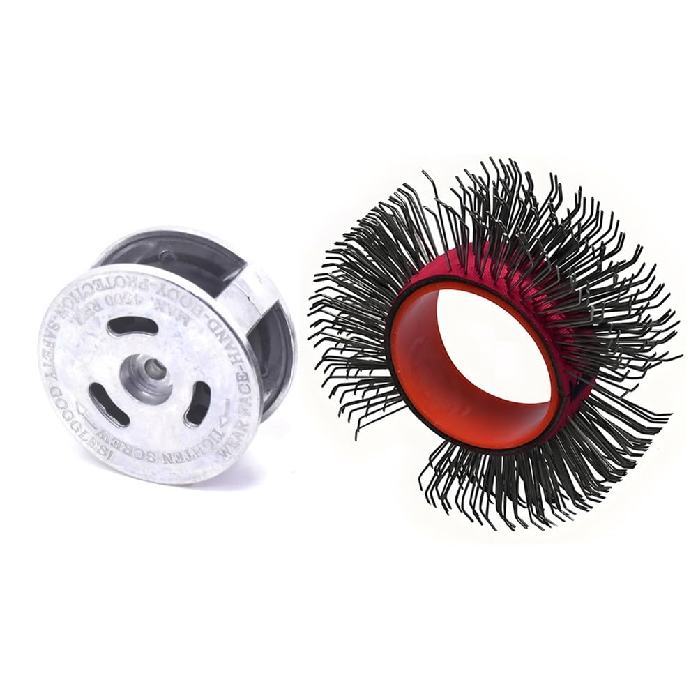Kit de Cepillo de Alambre de Acero Neumático para Eliminar Óxido, Amoladora para Eliminar Óxido de Metal y Reparar Pintura de Automóviles, Rueda de Alambre de Acero.
