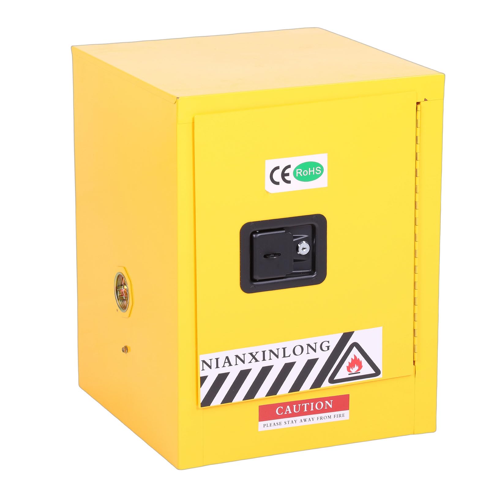 Oumefar Armadio di Sicurezza Resistente Al Fuoco per Stoccaggio Industriale di Materiali Pericolosi Acciaio Giallo 56 X 43 X 43 Cm