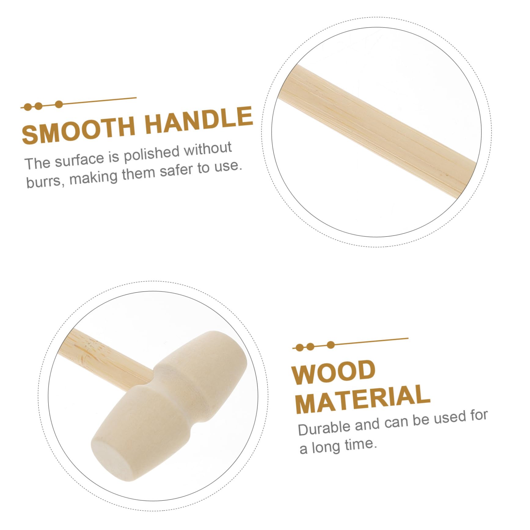 FELTECHELECTR 36Pcs Wooden Hammers Safe Mallets for Early Development Parent Interaction Fun Plaything for Birthday Present for Boys