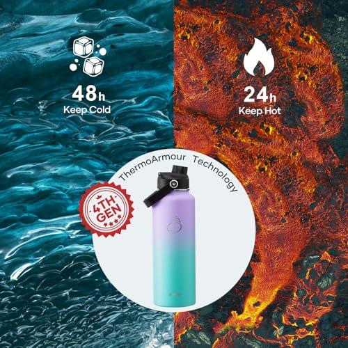 Image of BUZIO Triple Wall Vacuum Water Bottle with Dust-Proof Straw & Spout Lids