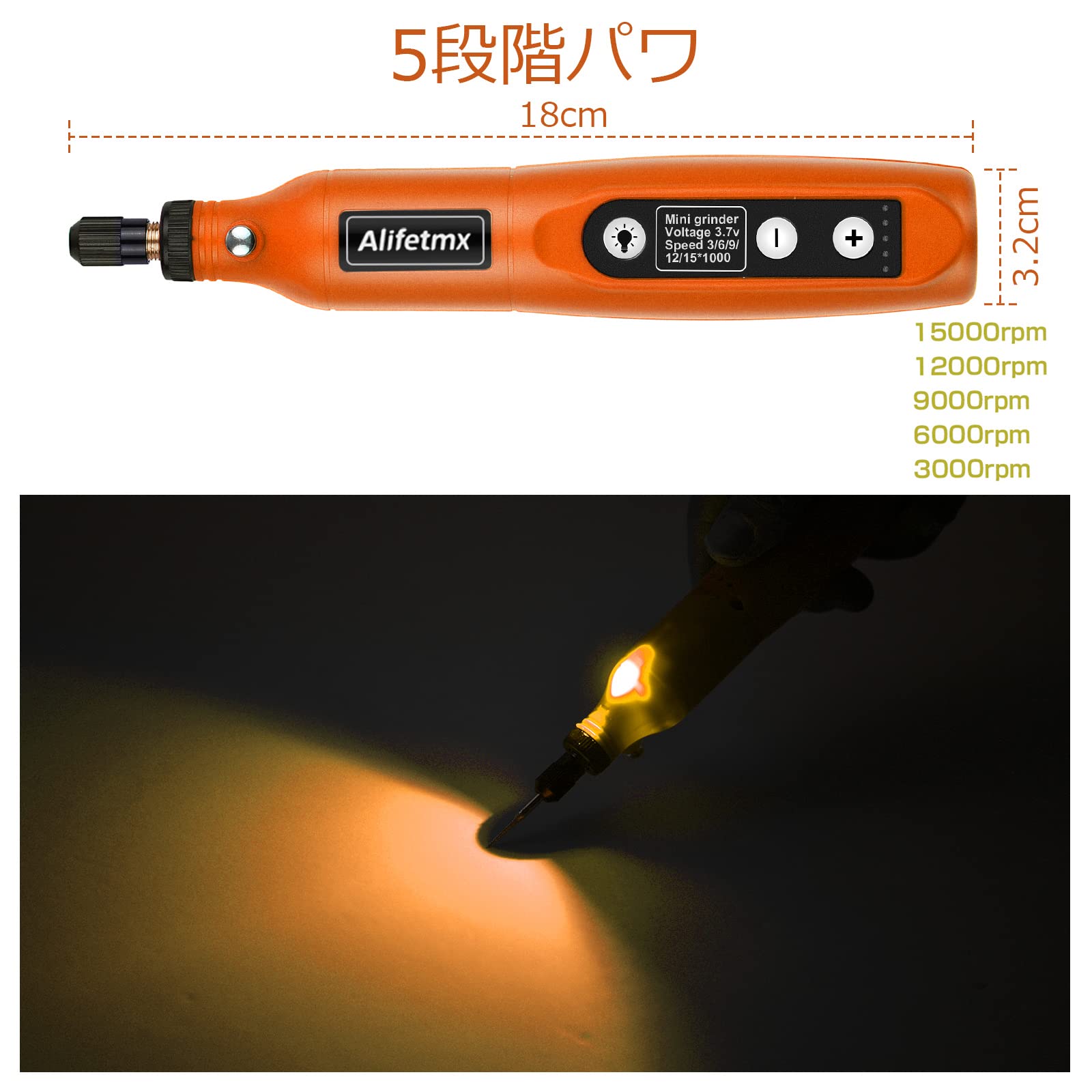 Amazon | Alifetmx ミニルーター2000mAh リューター 充電式 ルーター