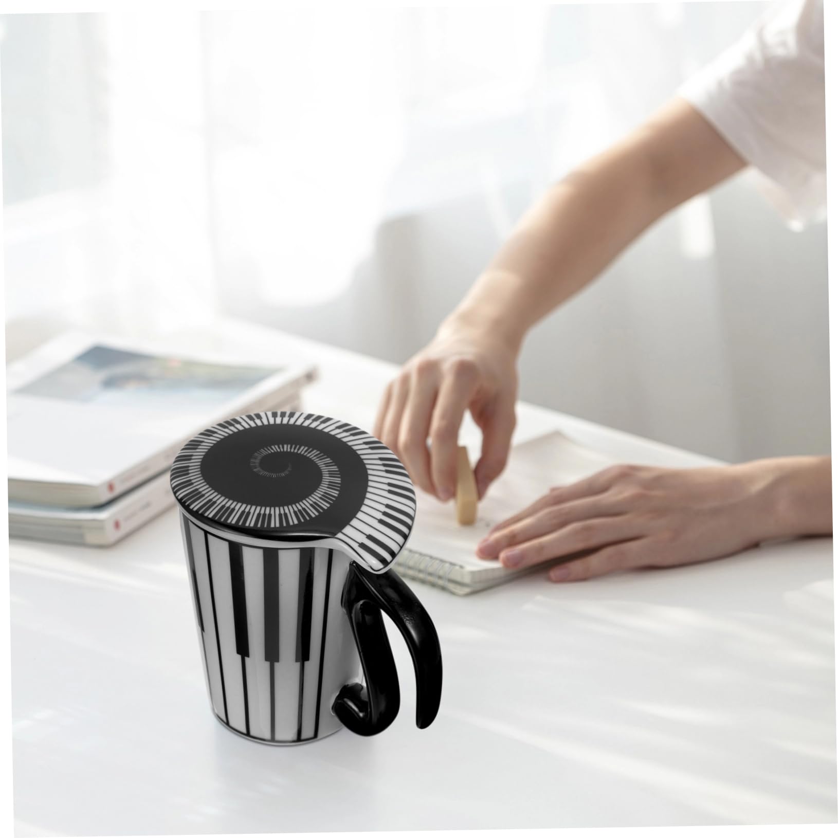 Operitacx 4 Pz Coppa Della Musica Tazza D'acqua Decorativa Tazza Per Bere Acqua Tazza D'acqua Per Uso Quotidiano Delicata Tazza Di Latte Tazza Da Caffè Per Uso Domestico Ceramica