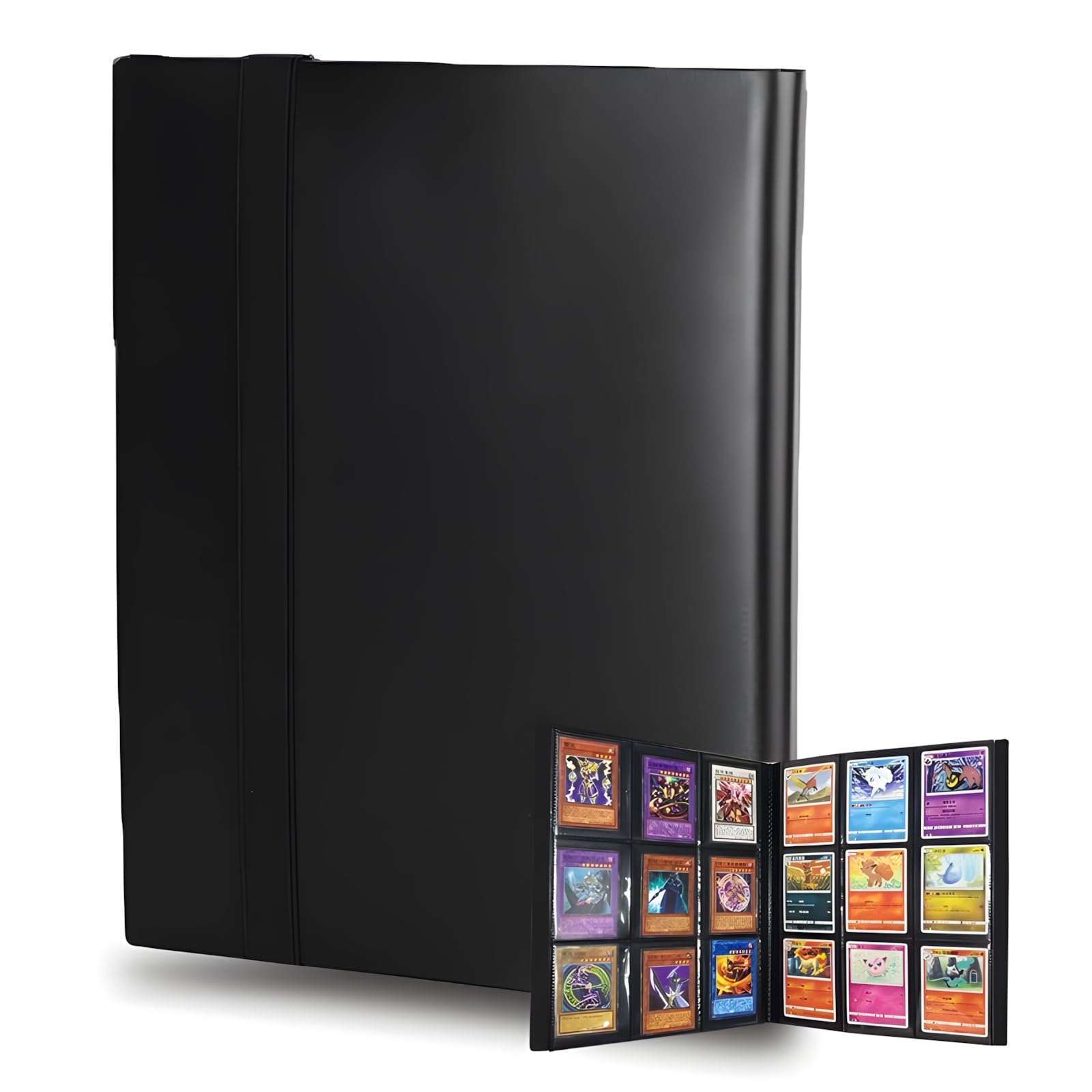 9-Pocket Trading Card Binder, 20 Pages Holding 360 Pockets, PU Trading Card with for Loading Slot Trading Card Album Folder - Board, Collectible and Trading Card Games (Black)