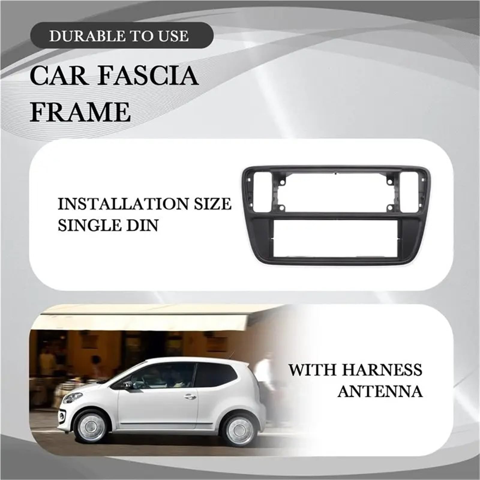 Pannello Autoradio Antenna Per Cablaggio Kit Cruscotto Per Auto Din Singolo Per Piastra Fascia Pannello Radio Telaio Per Seat Mii 2012+
