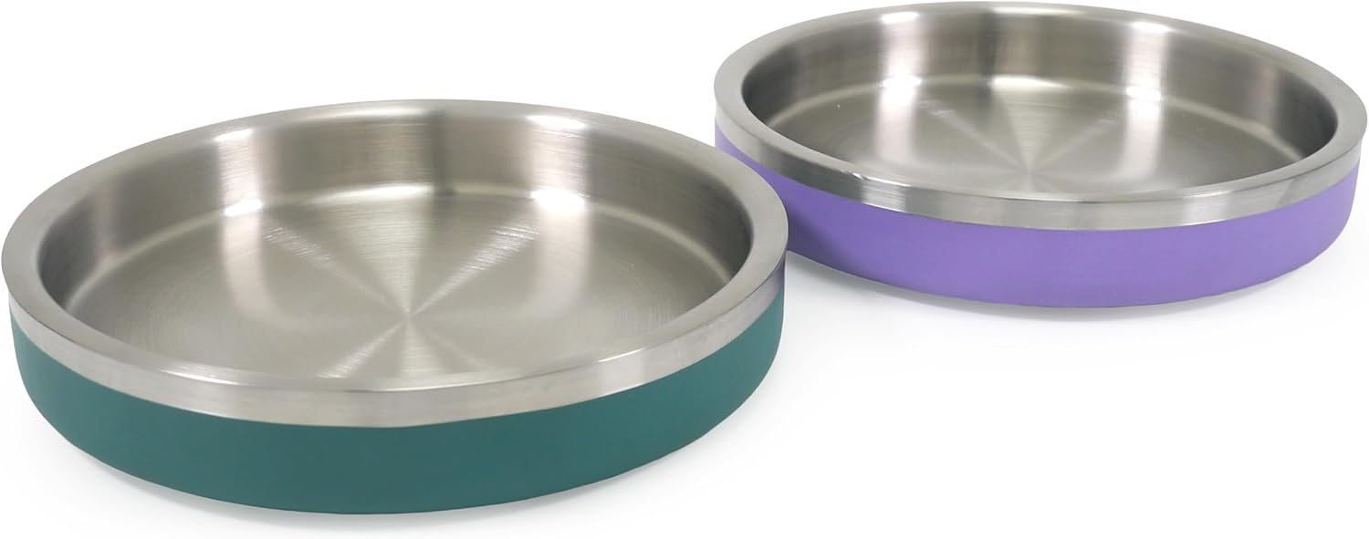 Rosewood Premium Double-Wall Stainless Steel Pet Food Shallow Bowl 480ml - Teal 4 61TgVg8n4GL. AC SL1500