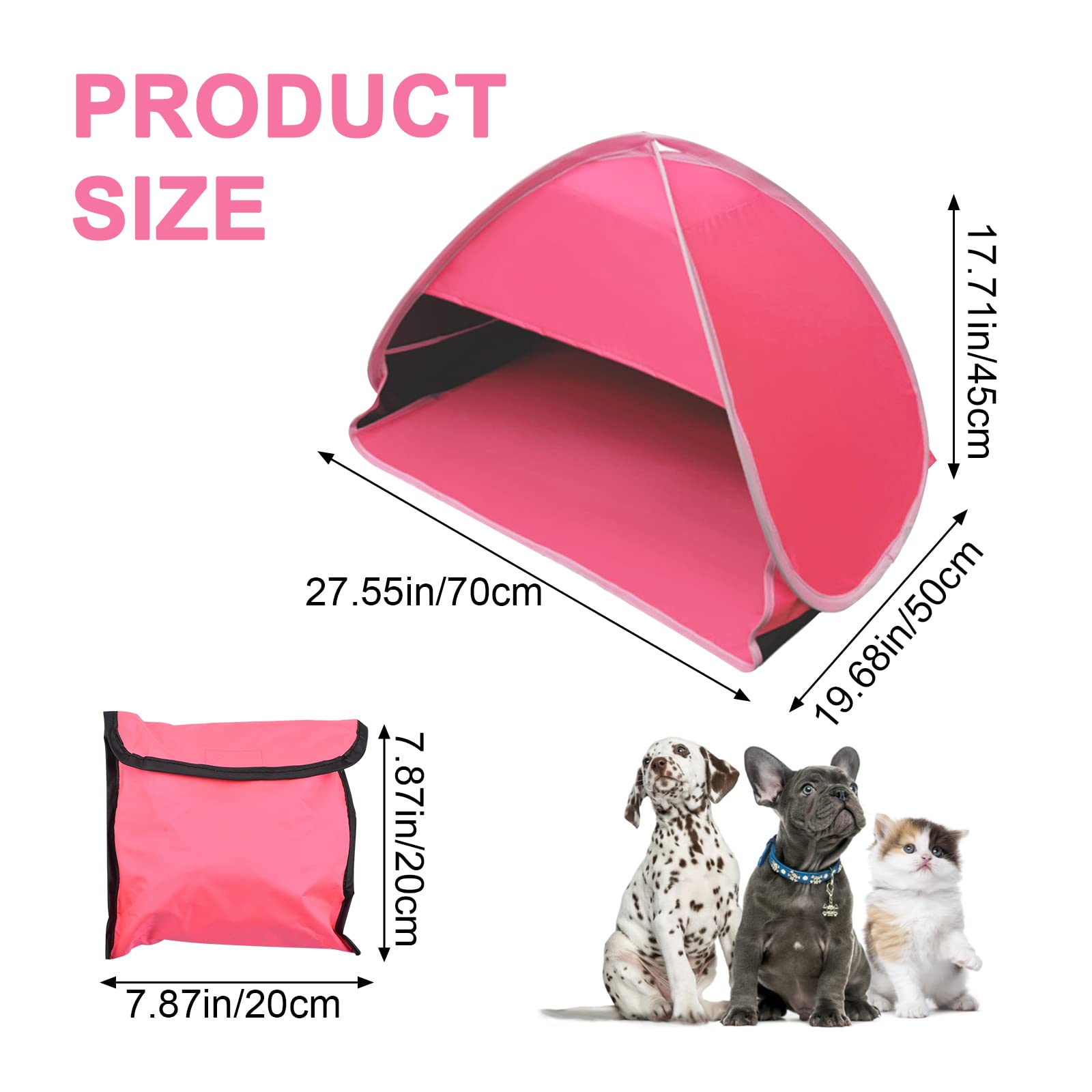 Mini tenda per la testa, 1 confezione pieghevole pop-up, tenda da spiaggia parasole per animali domestici anti-UV spiaggia riparo da sole per campeggio all'aperto, picnic, spiaggia, vinile, M