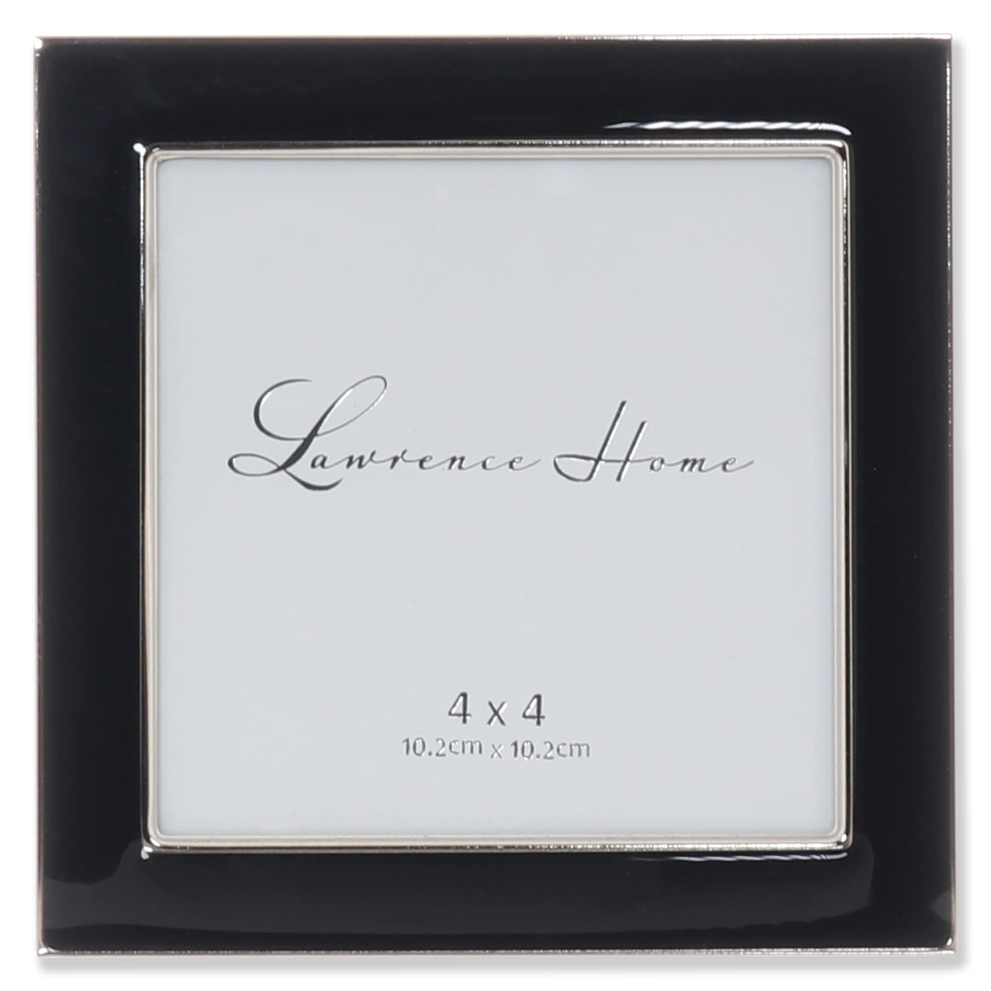 Lawrence Frames Metal and Enamel Picture Frame, Black, 4x4