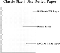 Vista 5 de Papel de rellenado de cuadrícula punteada de argolla clásico, insertos pre-perforados de Happy Planner de 9 argollas, papel de hoja suelta de 100