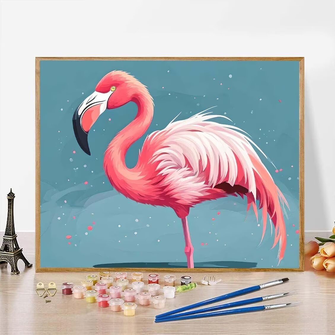 Malowanie po numerach, dla dzieci, dorosłych, początkujących, zestawy do malowania olejnego, akcesoria pędzlowe, na płótnie, z pędzlami, pigment akrylowy, flaming, cyfrowy obraz, do domu, pokoju,