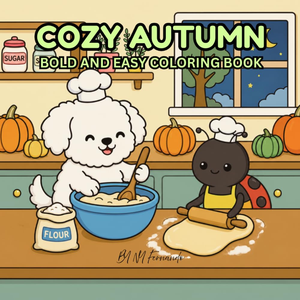 COZY AUTUMN: BOLD AND EASY COLORING BOOK