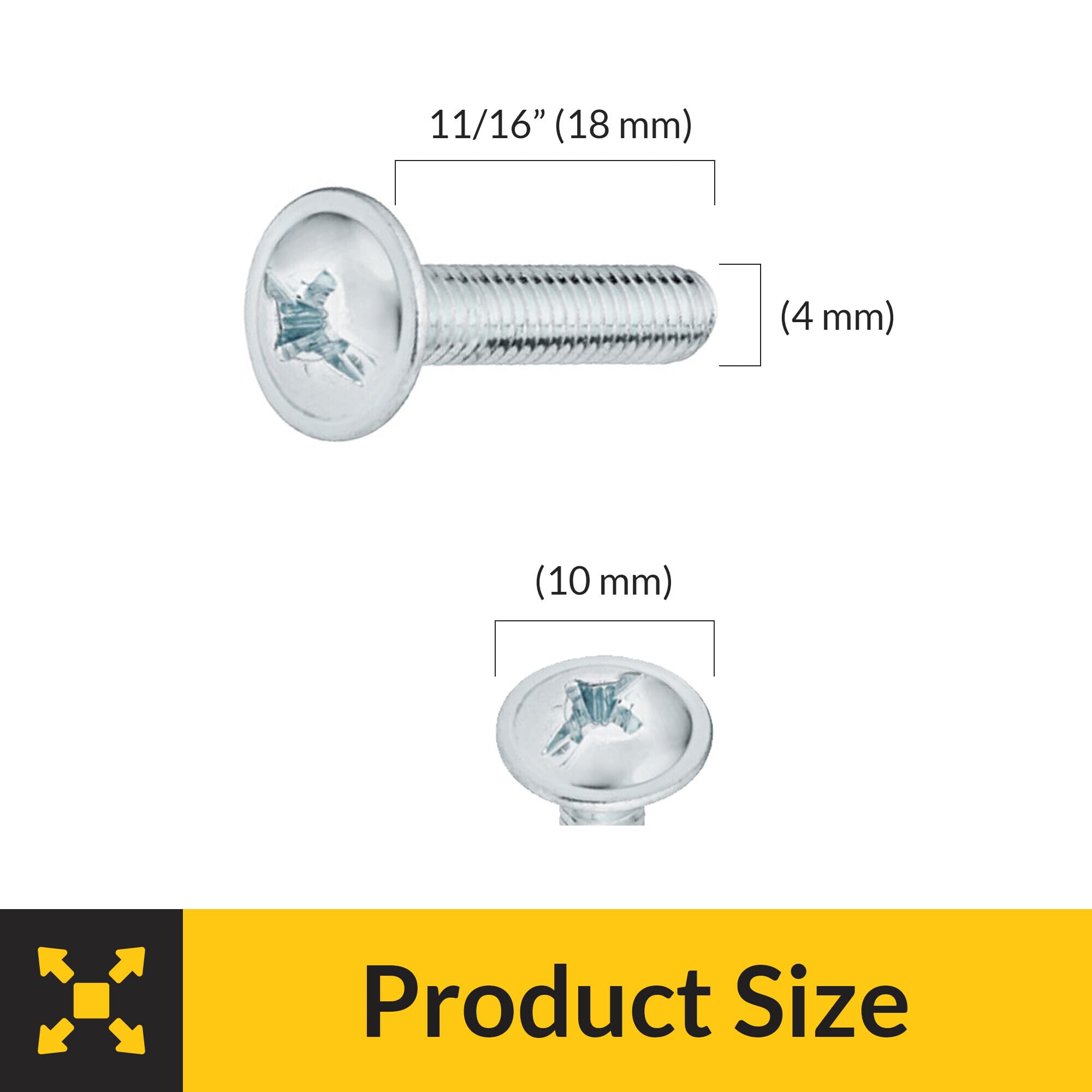 Brixwell SRW449036201 Threaded Screw, Flat Head 11/16