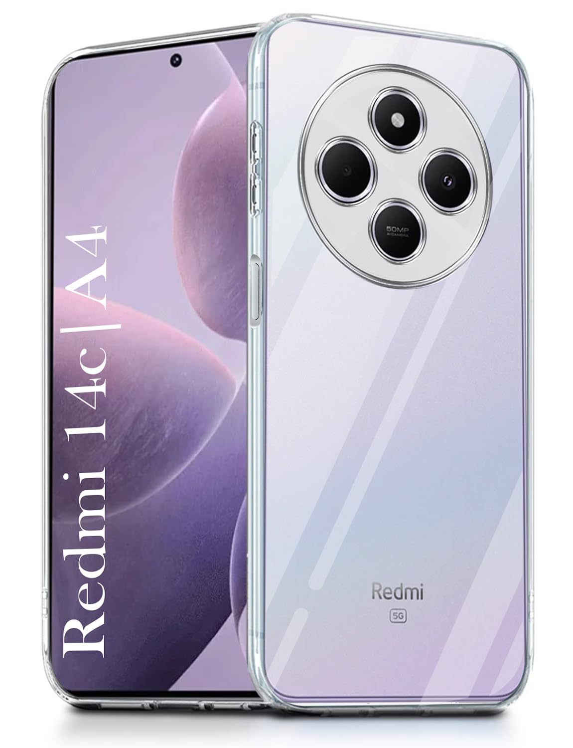Jkobi Back Cover for Redmi A4 5G | Xiaomi Redmi 14C (Silicone Clear Shockproof Case with Camera Protection | Soft and Flexible | Transparent) Jkobi Back Cover for Redmi A4 5G | Xiaomi Redmi 14C (Silicone Clear Shockproof Case with Camera Protection | Soft and Flexible | Transparent)