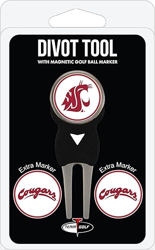 Vista 2 de Team Golf NCAA - Herramienta Divot con 3 marcadores de pelota de golf, los marcadores son esmaltes magnéticos extraíbles de doble cara