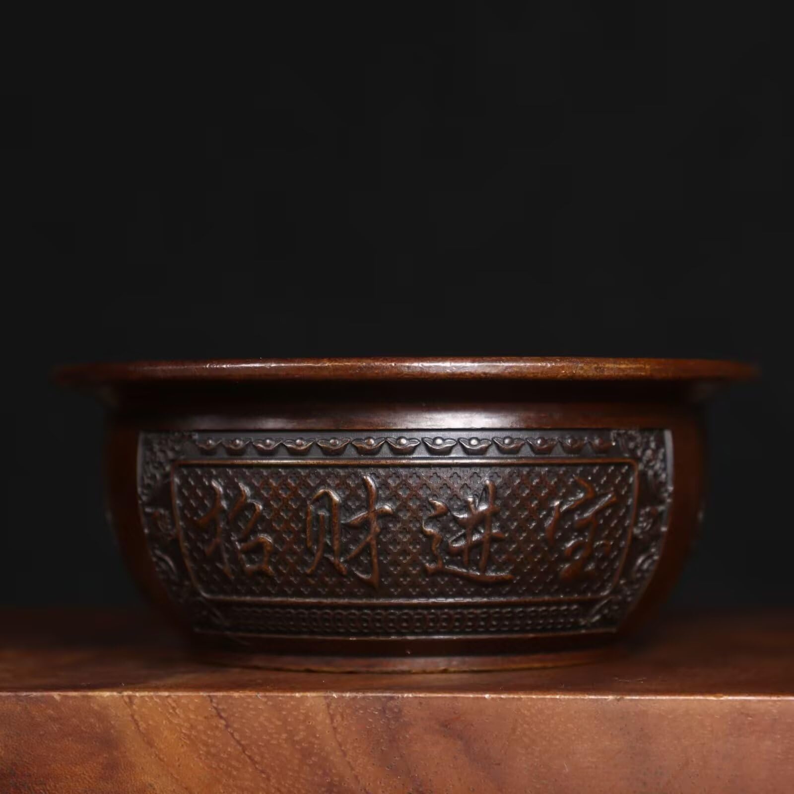Dytartzx Pure Copper corporeal Statue Chinese Feng Shui Fortune Basin Bowl, Home Decoration Feng Shui Fortune