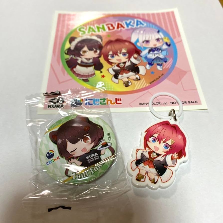 Amazon | にじ さんじ くら寿司 めじるしチャーム 缶バッジ