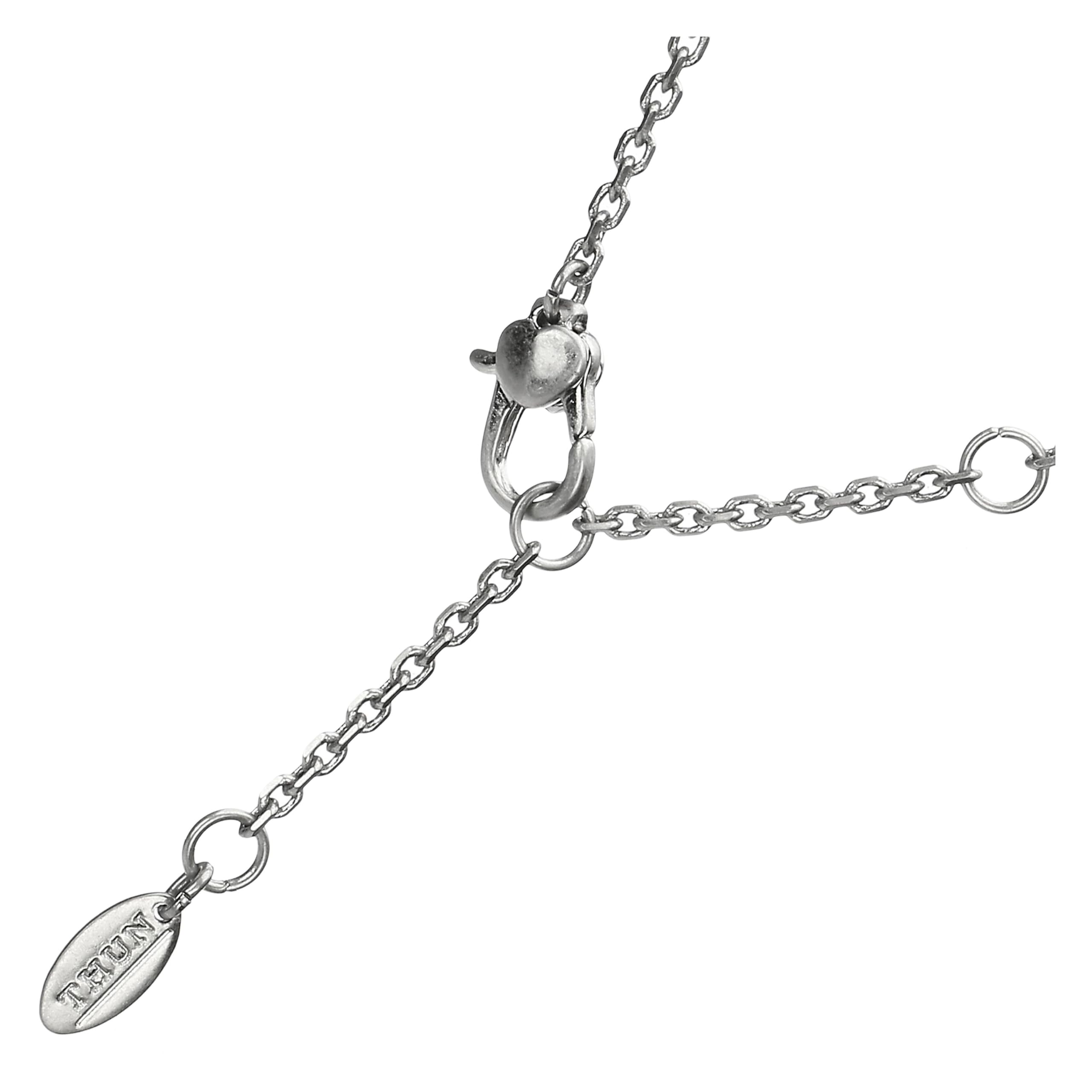 THUN - Collana con pietra e fiore - ceramica, metallo - Collezione Dedicato a te - 40 + 5 cm