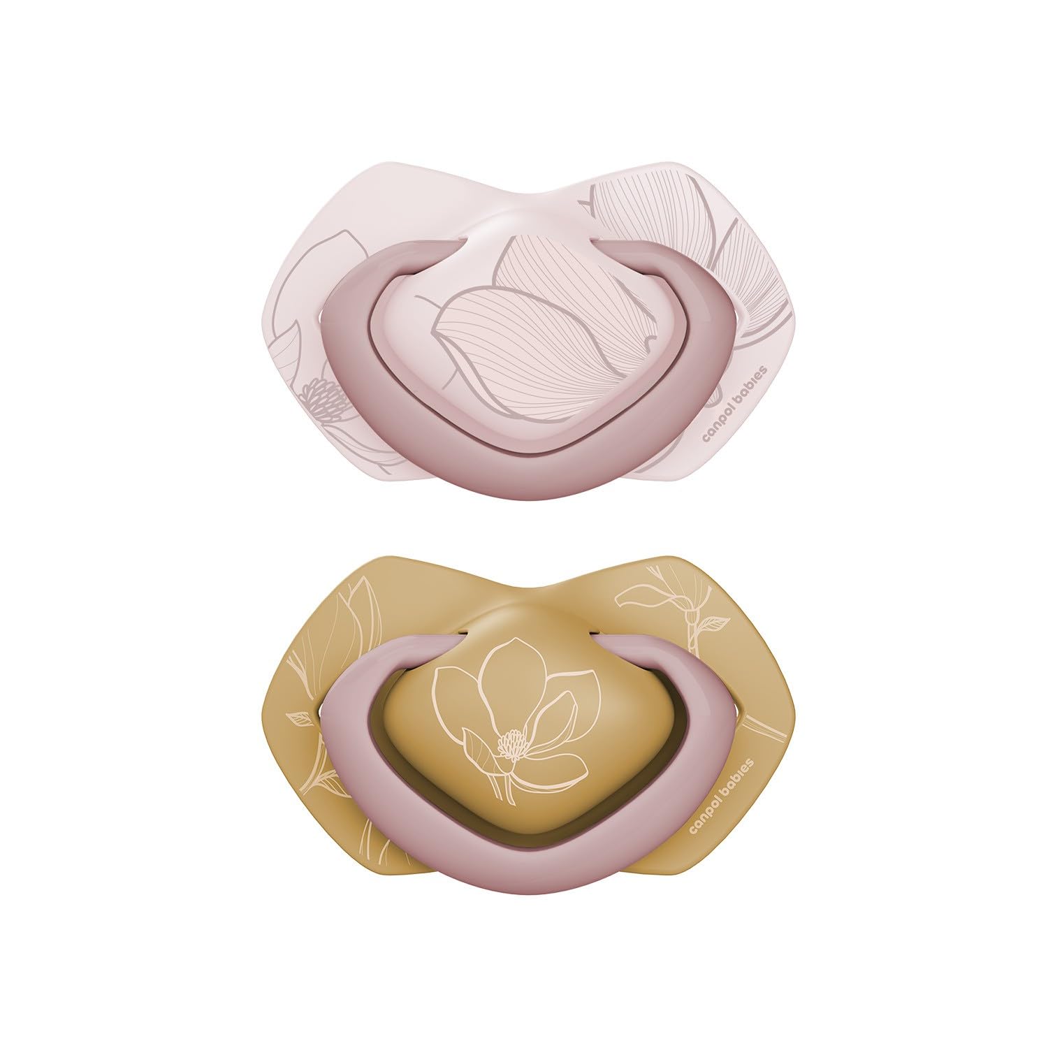 Canpol babies Silicone teat Light Touch 0-6m symmetrical GOLD 2 pcs. pink, Pink/Sunny San Diego