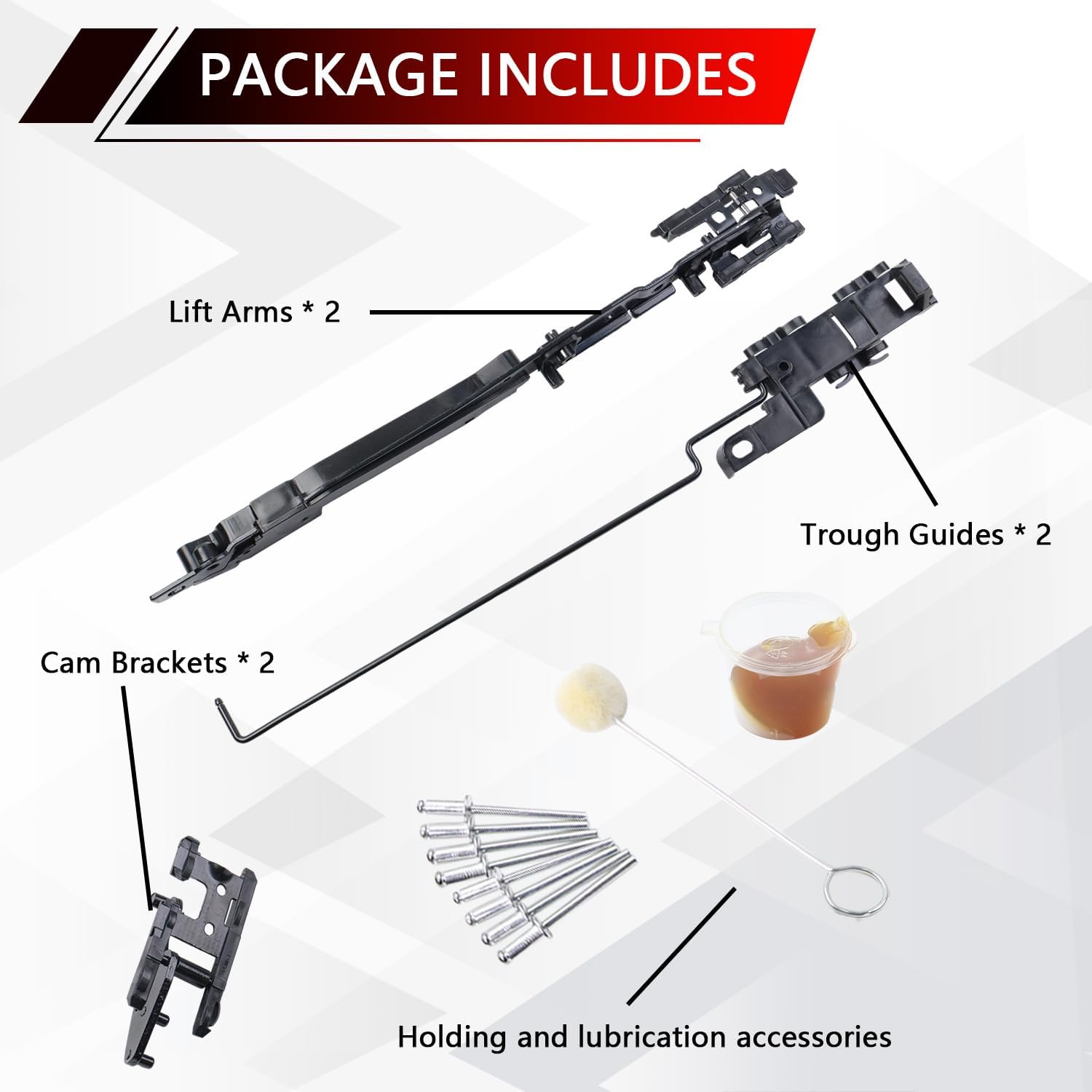 Sunroof Repair Kit for 2000-2014 F150 2005-2016 F250 F350 F450, 2000-2017 Lincoln Navigator Mark LT | Sunroof Track Assembly Replaces# 02ESR1201ABK