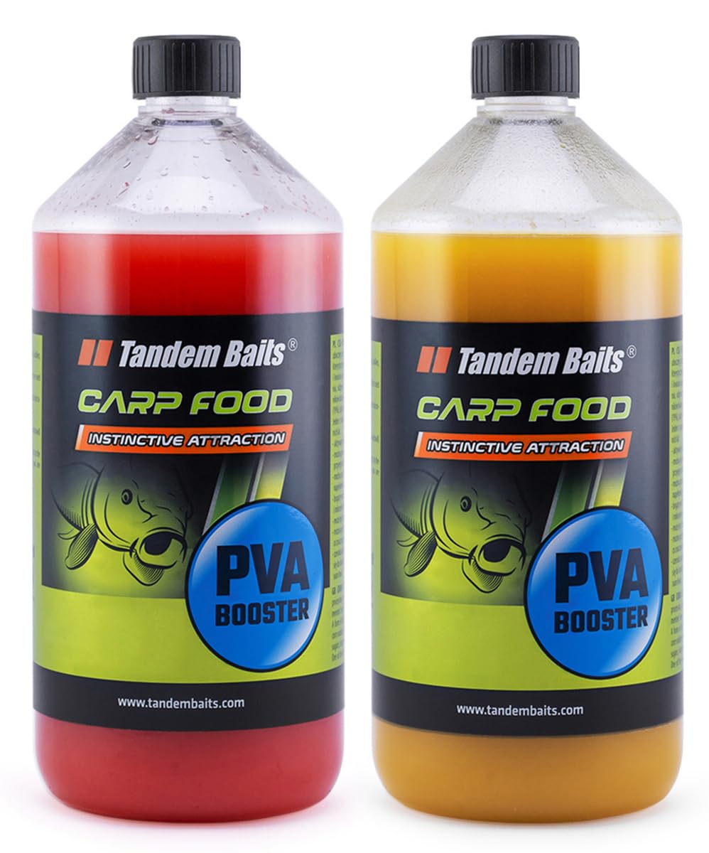 Tandem Baits 2x Carp Food PVA Booster Fish Mix | Carp Booster Liquid | Carp Fishing Without Effort | Boilies Bait for Big Fish Fishing | Carp Accessories for Professionals & Hobby Anglers 1000 ml