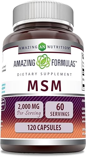 Amazing Formulas MSM 2000 mg Per Serving Supplement  120 Capsules  Methylsulfonylmethane  60 Servings  Non-GMO  Gluten Free  Made in USA