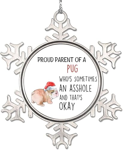 Miniatura 5 de Christmas Dog Ornament for Christmas Tree Decor Chow Chow Dog Christmas Ornament 2023 Proud Parent of A Dog Pet Metal Snowflake Ornaments Unique