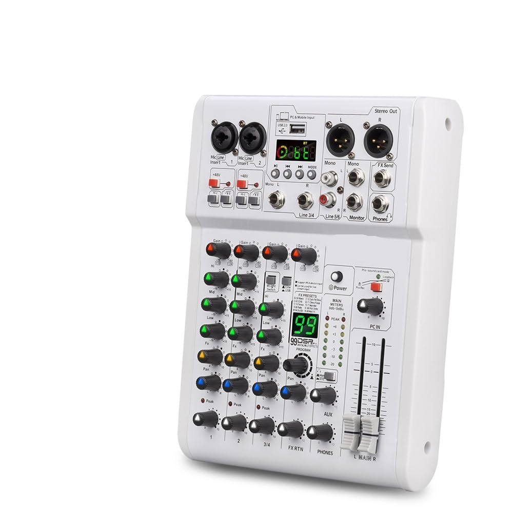 Mikser audio, 2 szt. Mikser audio PRMX-6, konsola DJ z 5.0 BT, 99 efektów DSP, nagrywanie USB