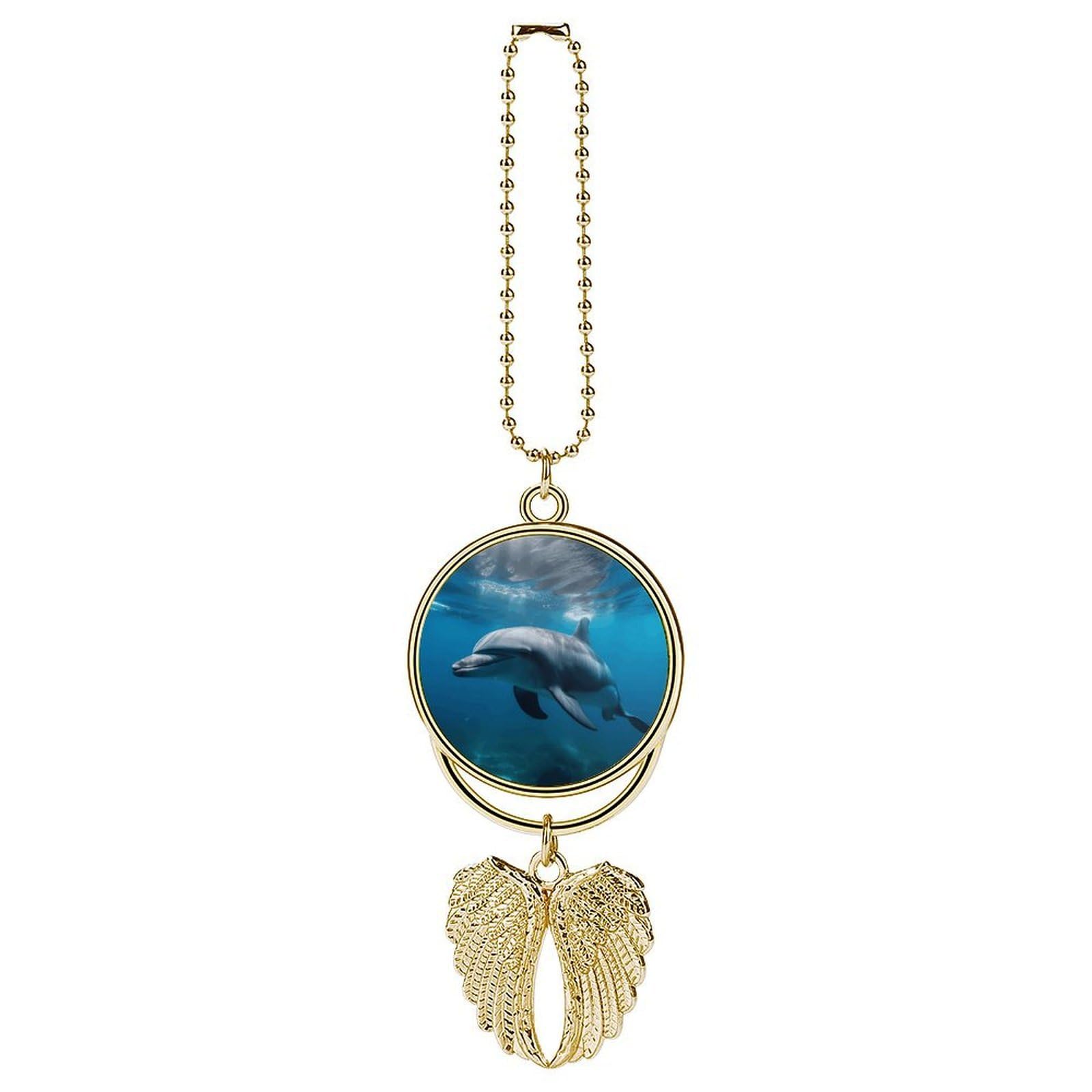 Dolphins in The Ocean1 Car Pendant Hanging Swing Auto Rear View Mirror Hanging Car Rear View Mirror Charm Truck Hanger Ornament Charm for Car Rear View Mirrors Accessories
