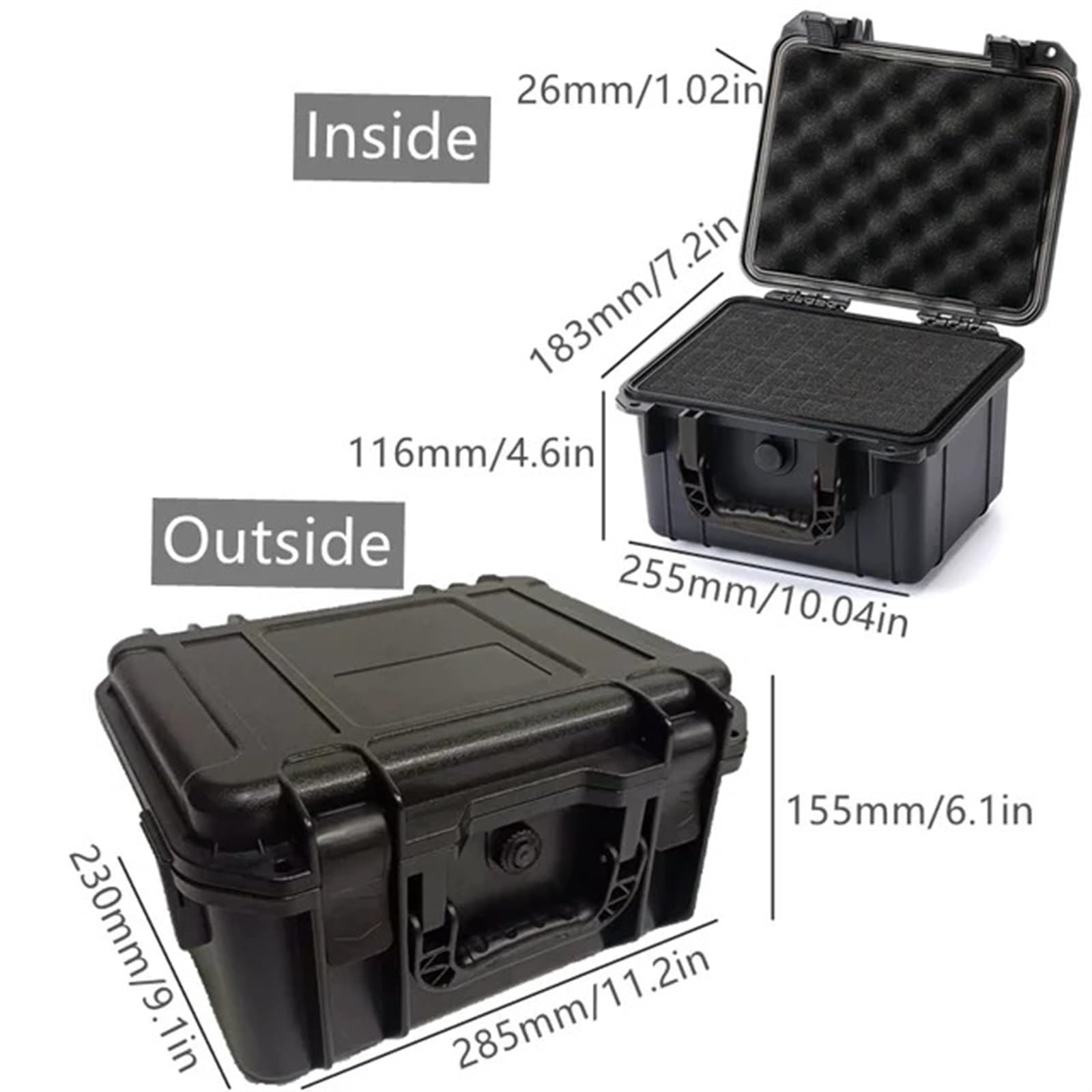 Flight Case Professionale per Attrezzi Cassetta degli attrezzi in plastica, custodia rigida impermeabile, antiurto, scatola degli attrezzi, scatola organizer for meccanici, grande valigia, scatola por