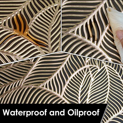 Gold Dining Outdoor Table Runner - Easter Spring Summer Table Runners 70 Inches Long Modern Wide Vinyl Waterproof Leaf Table Runner For Coffee Party Kitchen Living Room Home…… #TOP4