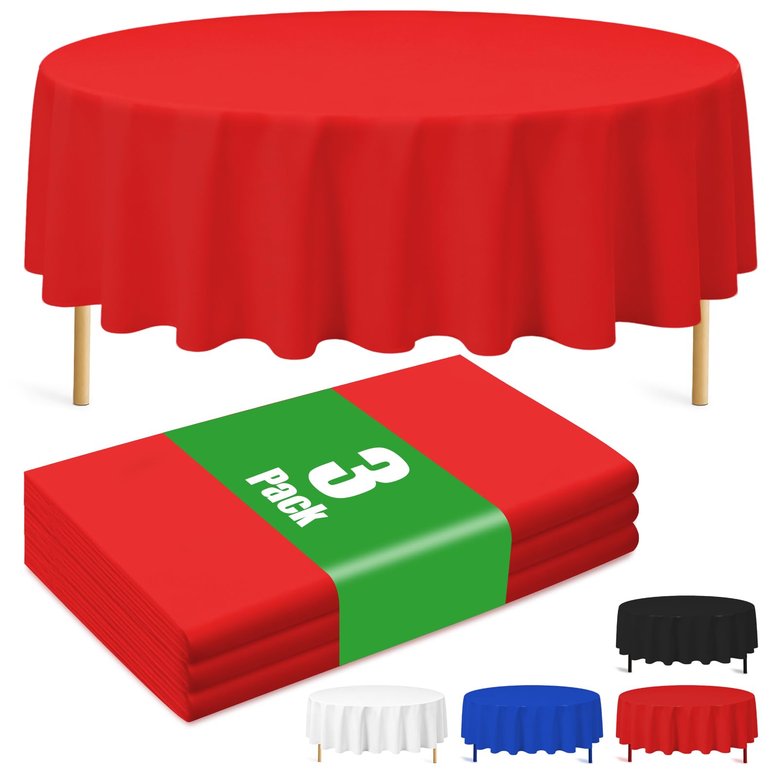 Nappes jetables rouges en plastique pour pique-nique et camping