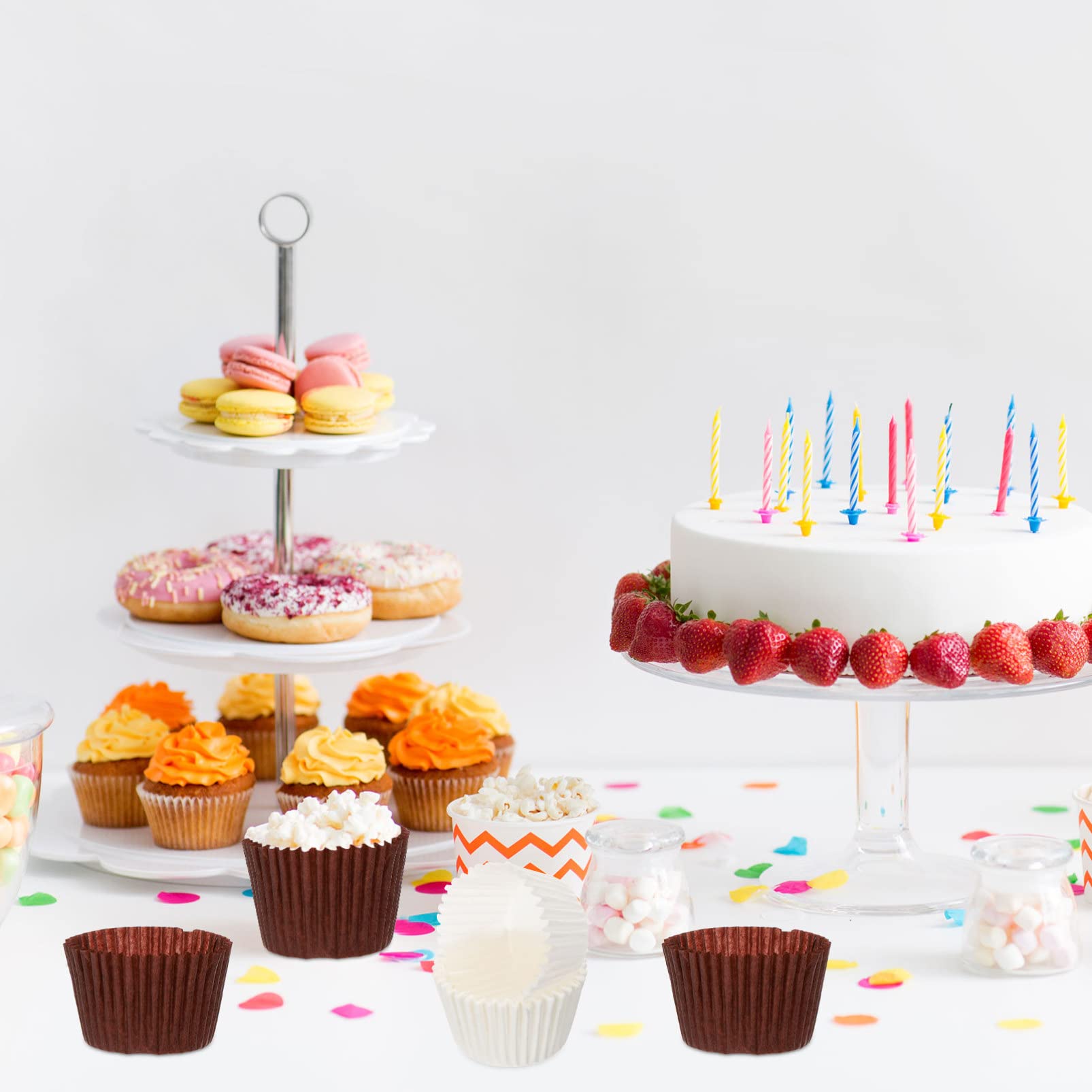 jojofuny 1000 Piezas de Moldes de Papel para Cupcakes y Magdalenas Papel Resistente Olor, Ideales para Fiestas de Cumpleaños y Snacks