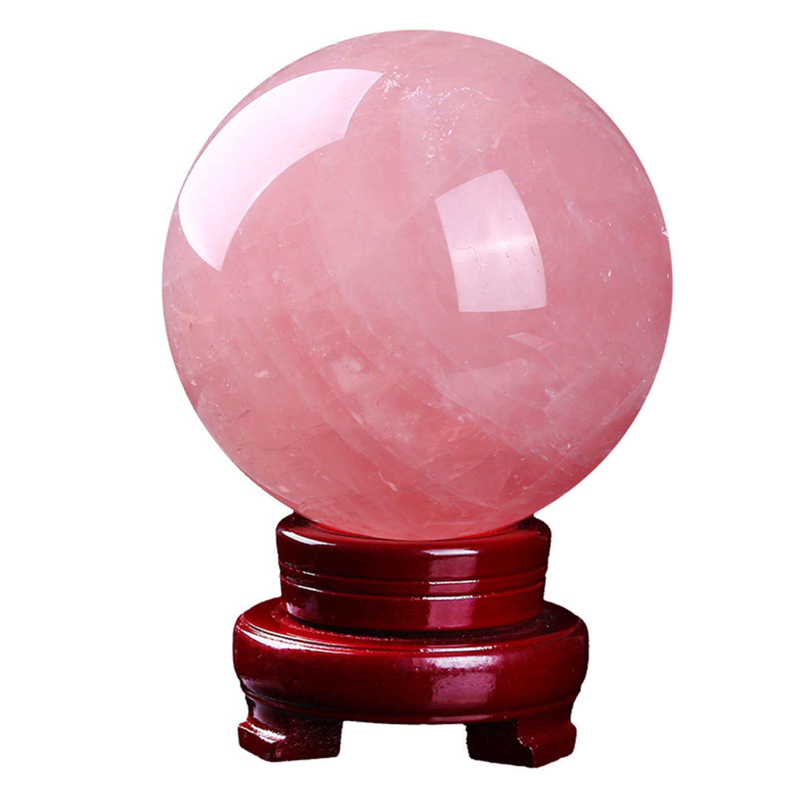 KCDFDVJFBM Crystal Sphere Rose Quartz Ball with Stand Handcrafted Polished Gemstone for Divination Home Decoration,3cm
