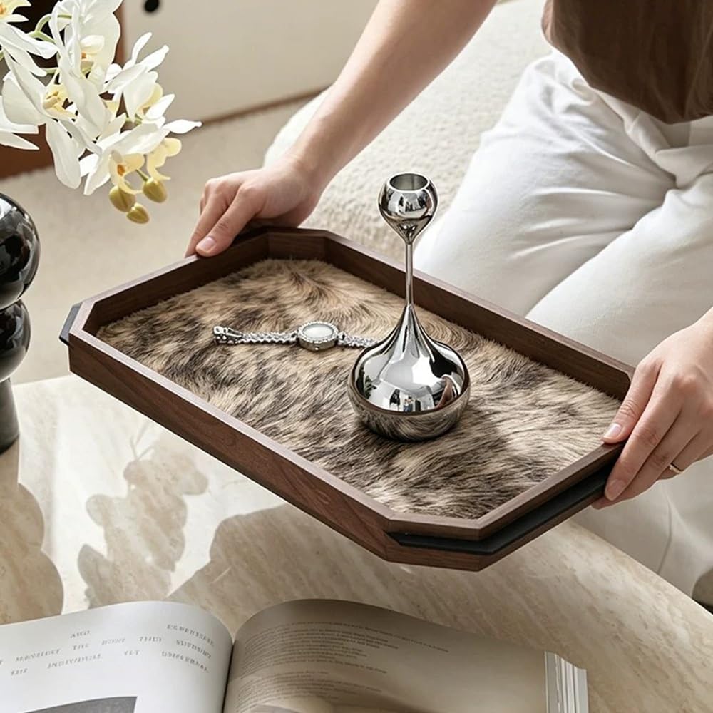 Bandeja for Servir, Bandeja Decorativa for el hogar de Crin, Bandeja de Mesa de Centro for Sala de Estar, Comedor, tocador