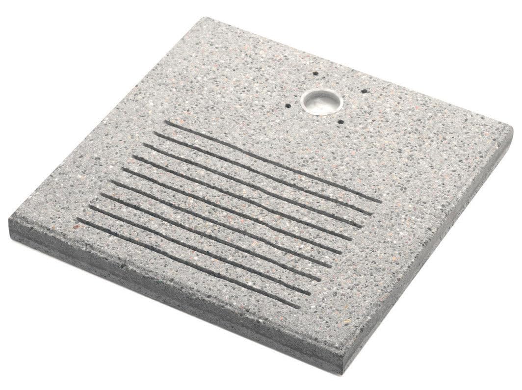 Base Quadrata 40x40x4 cm per Fontane con Ghiera Piccola in Cemento Belfer 42/BSE/8 Grigio