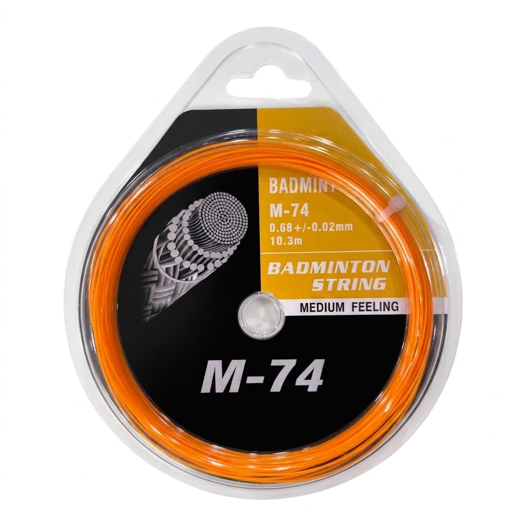 M-74 Badminton String, Orange, Nylon, 0.68mm Diameter, 10.3m, Medium Feeling, Maximum Control-picture-28