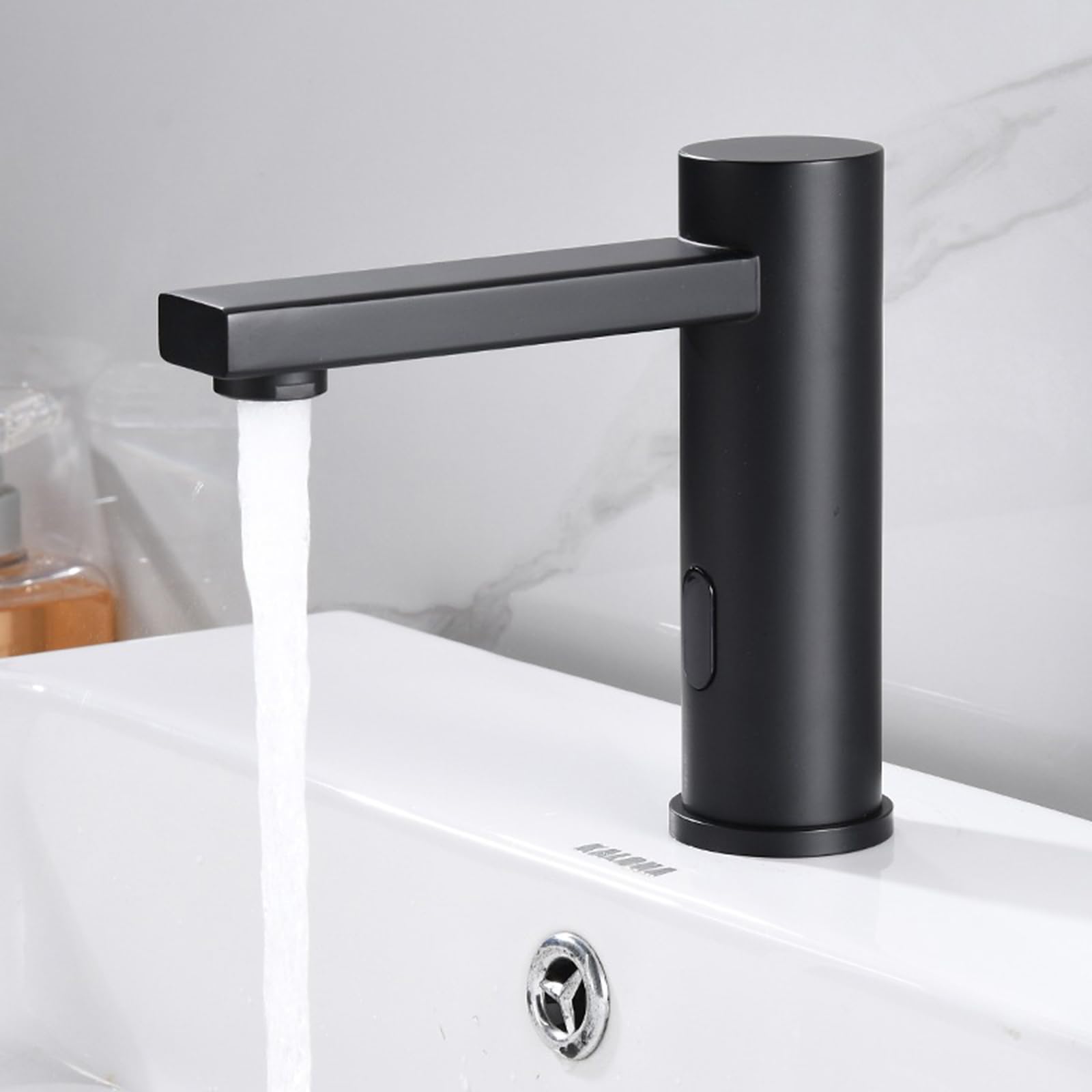 ZYCHSJXA Cold Water Only Touchless Tap Basin Mixer Taps Bathroom Infrared Sensor Faucet Mixer,Black
