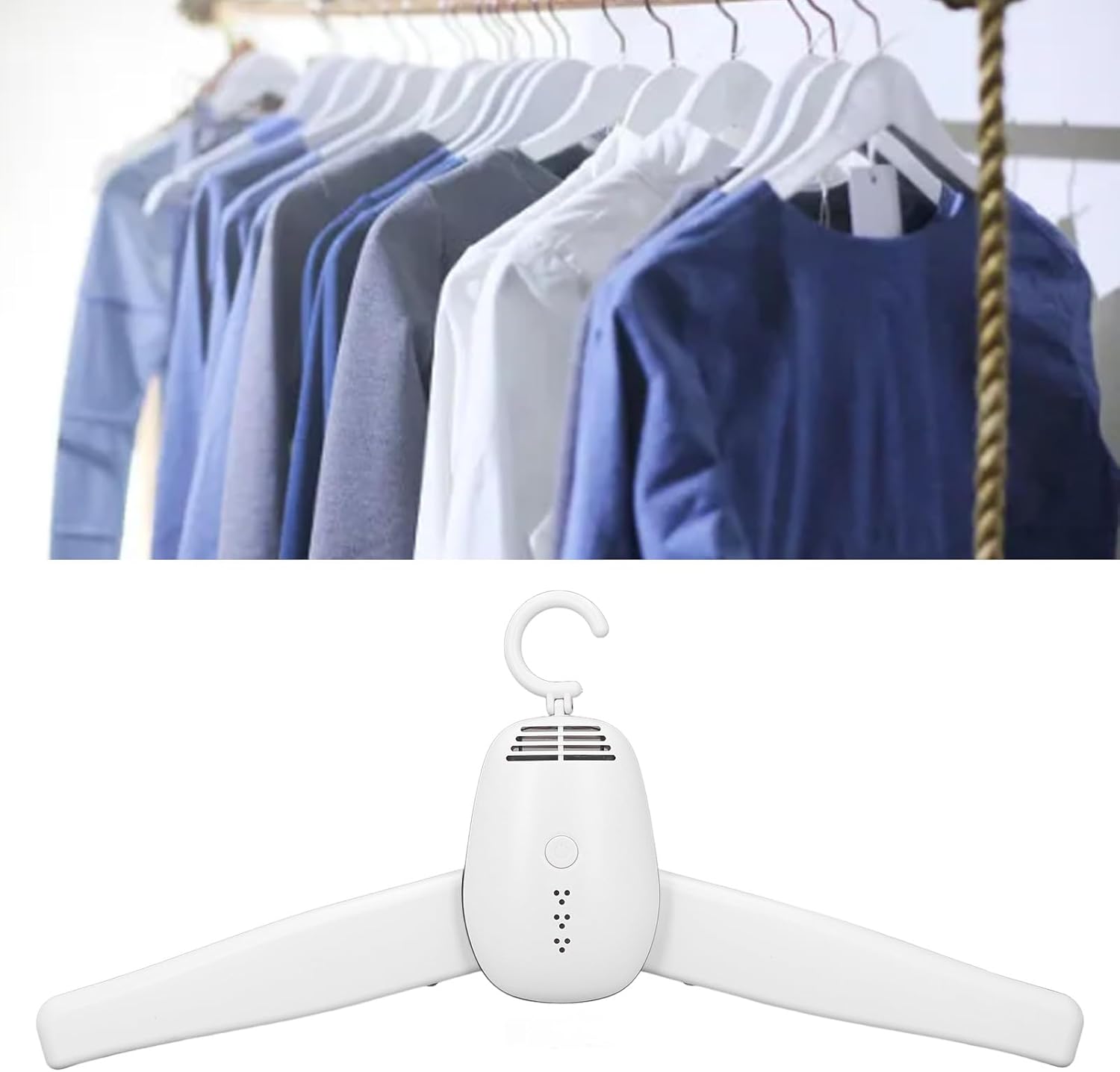 Electric Portable Clothes Dryer for Home, Adjustable Temperature, Clothes Hanger Electric Dryer, with Shoe Drying Attachment, Foldable Drying Rack, Timers Automatically Shutdown
