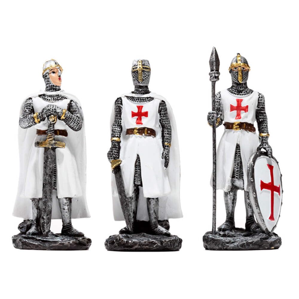 Puckator Crusader Knight Defender - Medieval Knight Knights Toys Toy Figures Figurines Home Decor Decoration - Knights of The Past - Templar Miniature Action Figures - Resin Ornament
