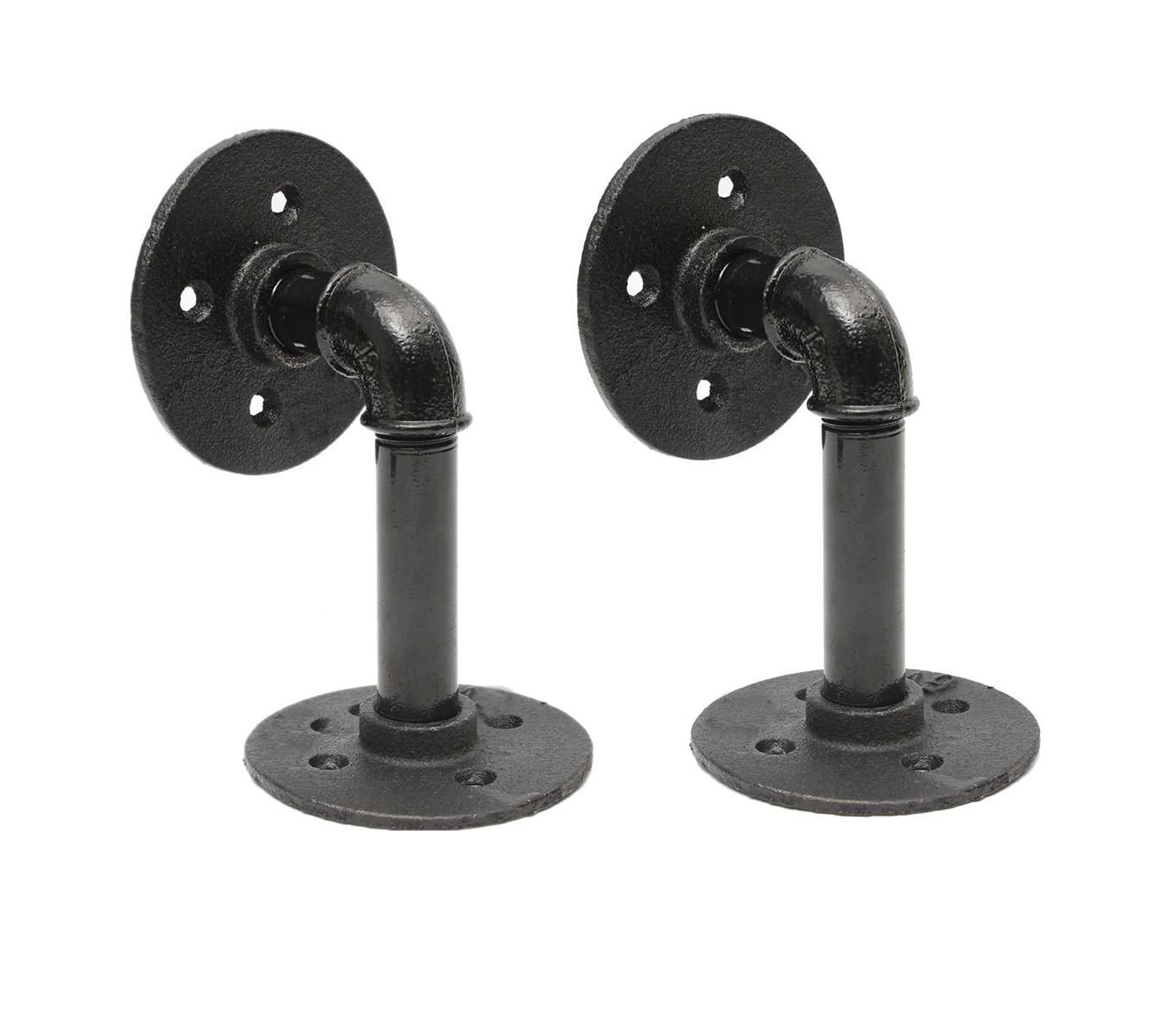 2Pcs VintageIron Industrial Pipe Shelf Bracket for Floating Shelves