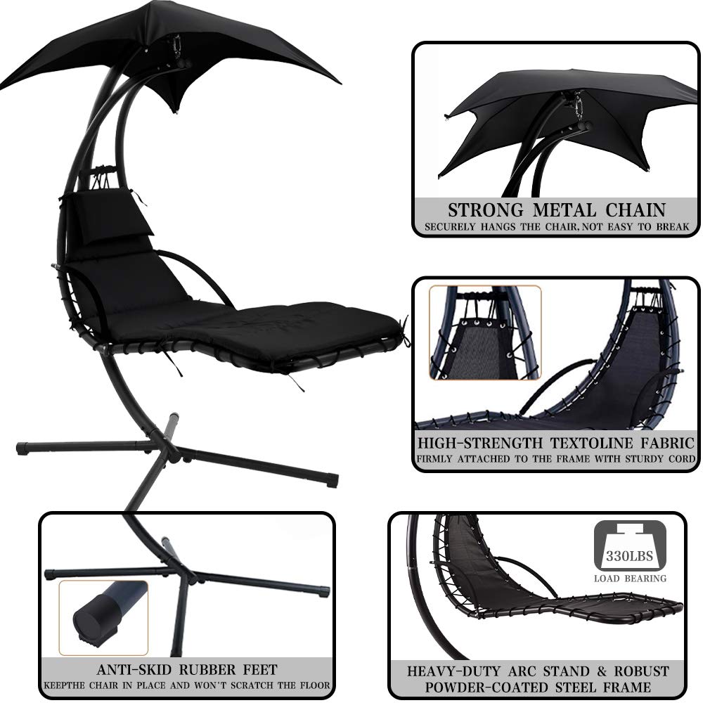Hammock with Stand Lounge Chair Outdoor Chair Patio Swing Chair for