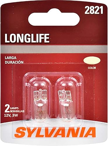 SYLVANIA - Miniatura de larga duración 2821 - Bombilla, ideal para mapas de iluminación interior, placa de matrícula y más (contiene 2 bombillas)