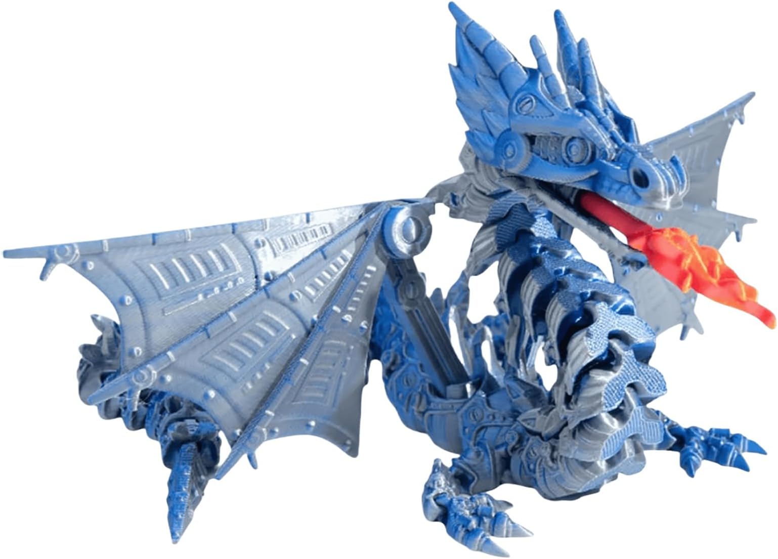 3D Printed Dragon Toys Articulated Crystal Dragon Fidget Toy Flying Dragon with Flexible Articulated Wings Crystal Dragon Figurine Decor Gift Home Decoration Gift (Blue)