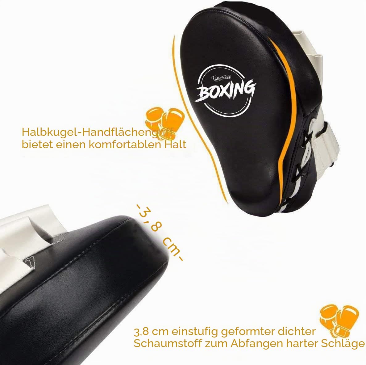 Valleycomfy Pratzen Boxen Pad Bandagen Boxen Männer Schlagpolster Bratzen Hand Boxing Pads Kickboxen Boxpratzen für Kampfsport Training Schlagkissen Muay Thai Taekwondo Karate Sport Zubehör