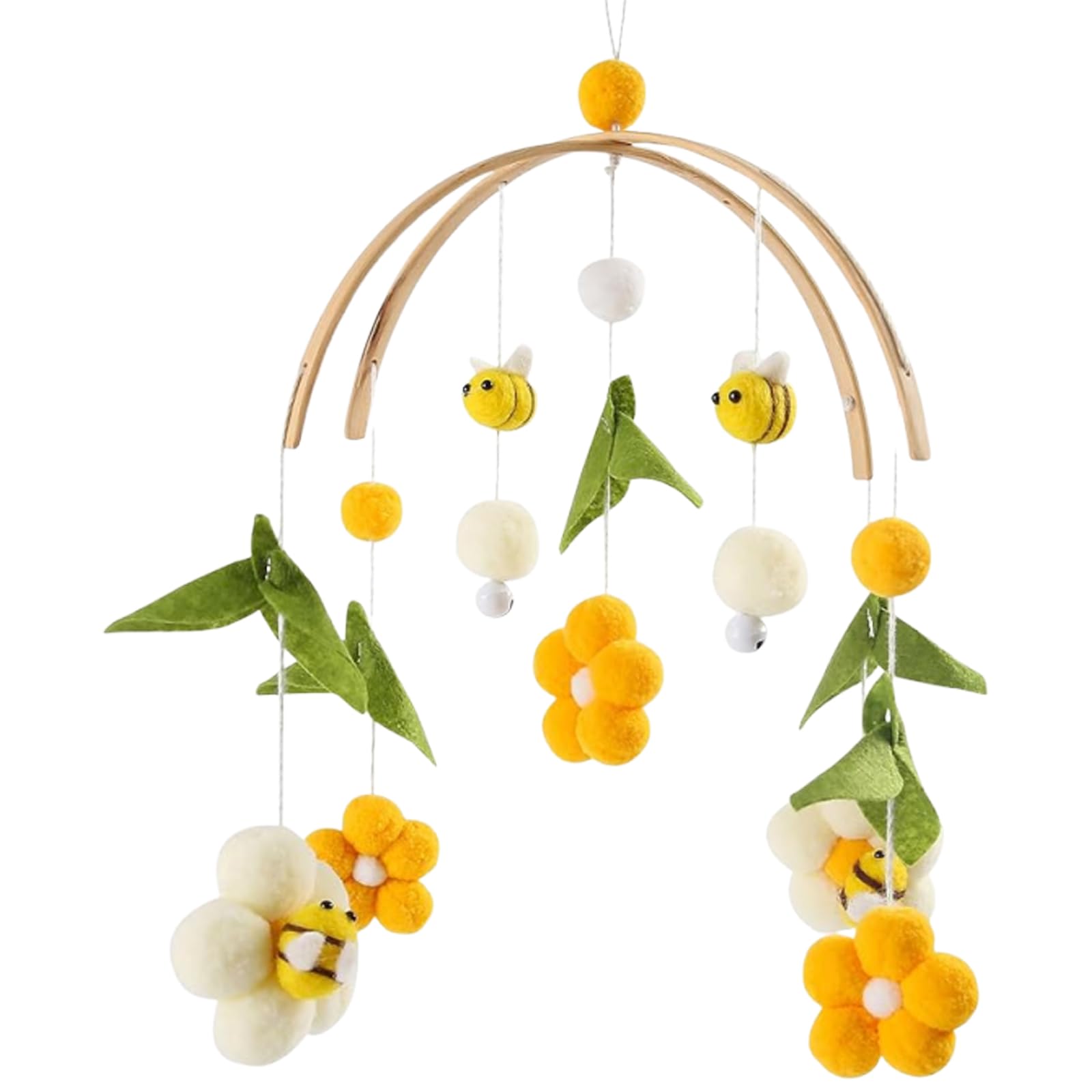 Rotating Baby Crib Mobile with 360 Degree Rotation, Hanging Wind Chime for Crib Nursery Decor,Bee Nursery Decor Visual Tracking Toy Fresh Home Decoration Gift (Bee)
