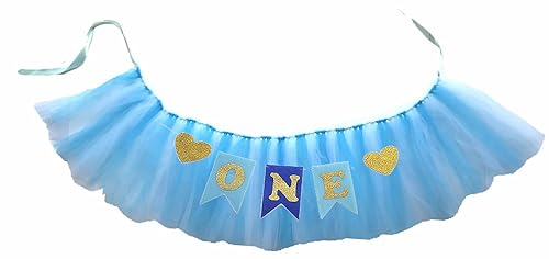 Miniatura 2 de Decoración de tutú para silla alta de cumpleaños para niño y bebé, color azul