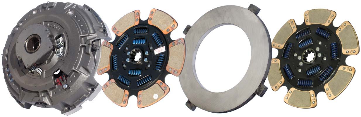 107935-94-IAT 15-1/2" x 2" Angle Spring Clutch (Two-Plate, 6-Paddle / 9-Spring, 4000 Plate Load / 1850 Torque, Dual-Zerk, MACK)